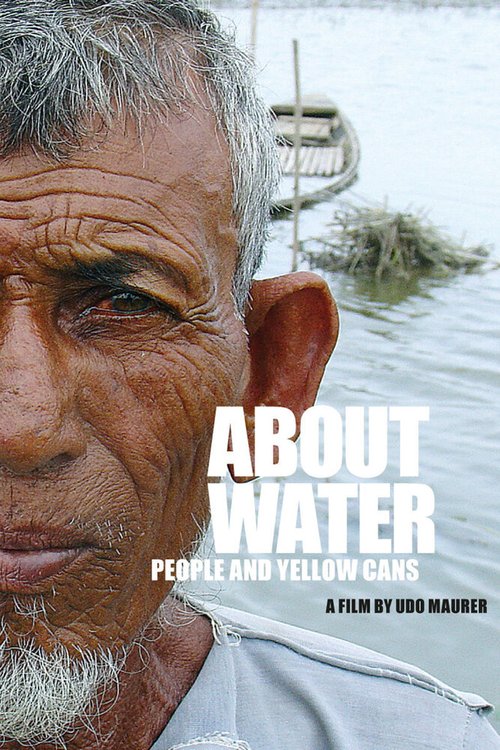 Постер Über Wasser: Menschen und gelbe Kanister