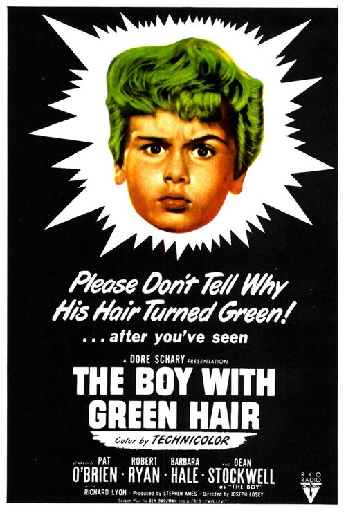 Постер Мальчик с зелеными волосами